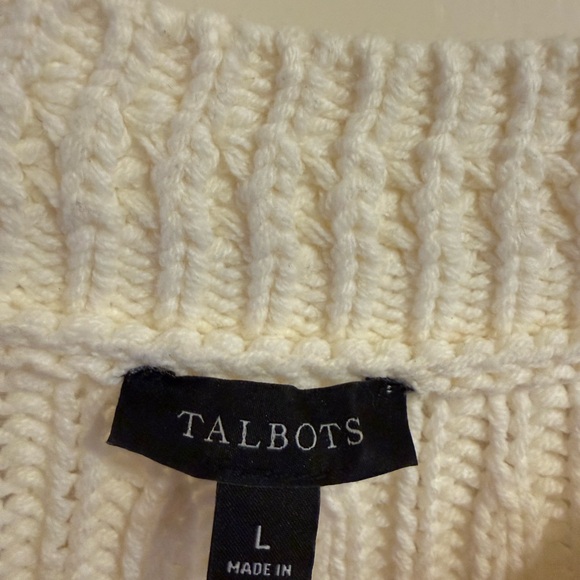 Talbots Cream Textured Knit Sweater - Picture 2 of 2